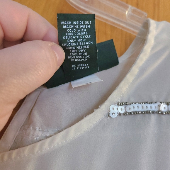 BOGO Lane Bryant Short Sleeve Sheer Beaded & Sequin Striped Top size 14/16 - Picture 6 of 9